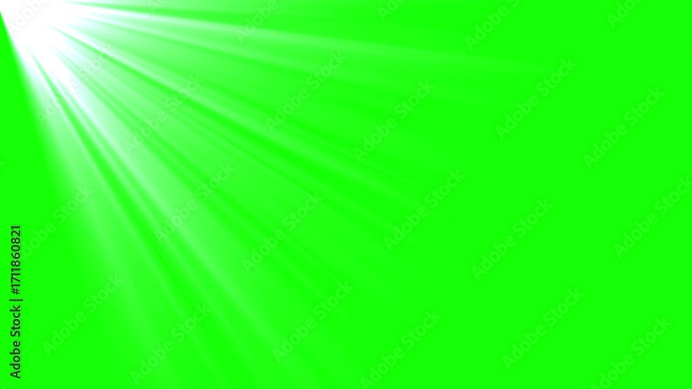 Bright Light rays animation effect on green screen background motion ...
