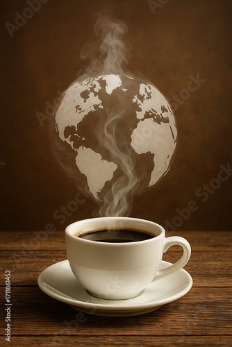 地球を描くコーヒースチーム / Coffee Steam Painting the Earth