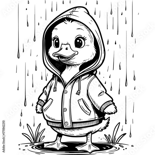 Duck with raincoat