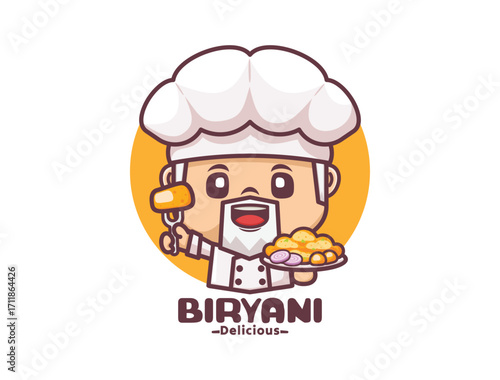 biryani chef mascot for culinary