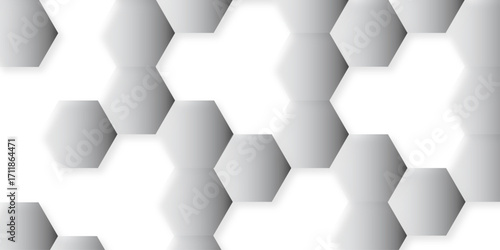 Abstract white 3d hexagon light creative digital concept vector surface tile and mosaic background . multicolor hexagon geometric honeycomb texture background. creative decorative element fabric .