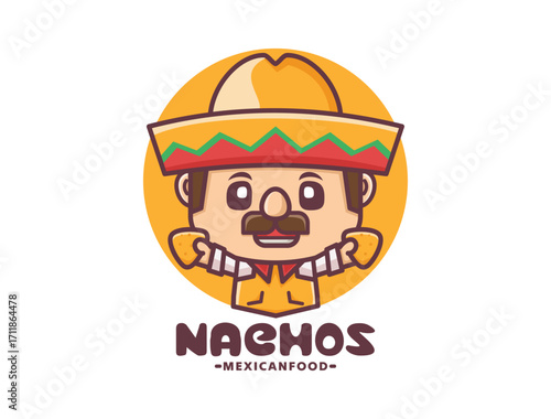 cartoon mascot vector illustration with nachos