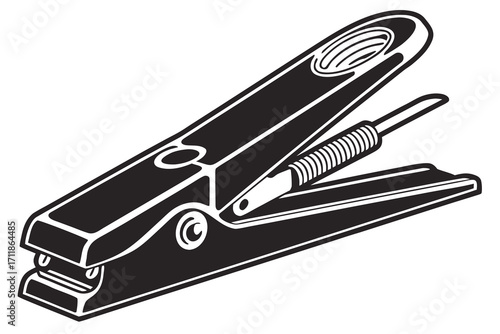 Black and White Stapler Illustration.