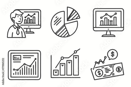 Business Growth and Financial Analysis Icons 1.