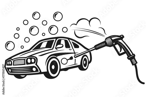 Car Wash Pressure Washer Bubbles.