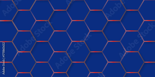 Seamless pattern with honeycomb hexagon geometric texture background. creative decorative element fabric. hexagon light creative digital concept vector surface grid .
