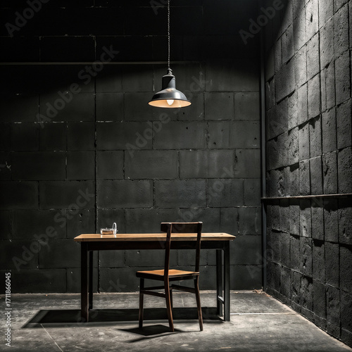 Inside Room single Table and Chair with light 