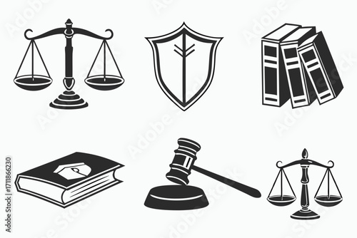 Collection of Legal and Justice Icons.