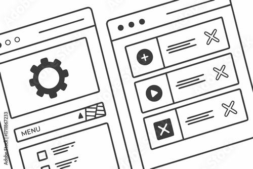 Digital Interface Design Elements and Icons.