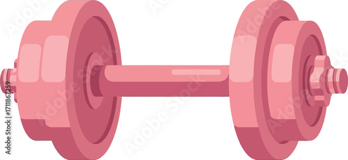 Dumbbell for fitness and weightlifting, isolated on white background
