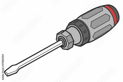 Flathead Screwdriver Tool Illustration.