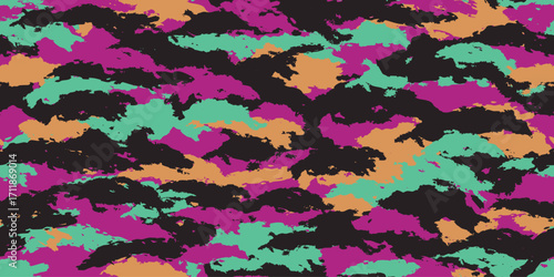 Camouflage background. Seamless pattern.Vector. 迷彩パターン テクスチャ 背景素材