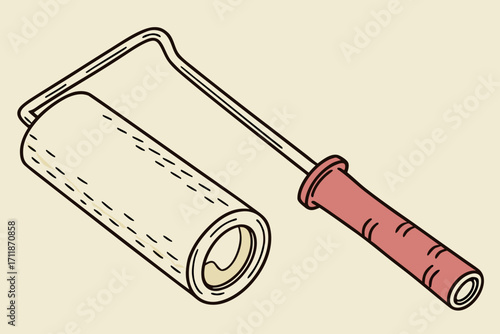 Simple Illustration of a Lint Roller.