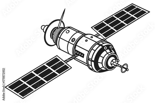 Stylized Illustration of a Space Satellite.