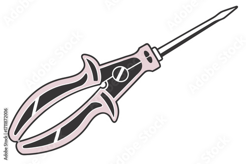 Stylized Illustration of a Screwdriver Tool.