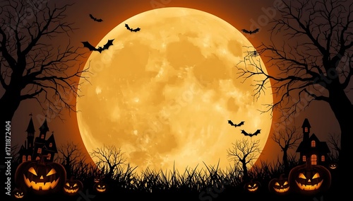Halloween Full Moon Night