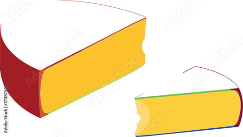 Delicious wedge of cheese, a food staple for cooking and enjoyment.