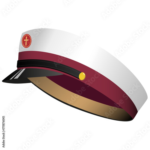 Traditional Danish graduation cap, studenterhue. Vector Illustration