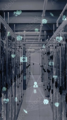 Animation of data processing over computer servers