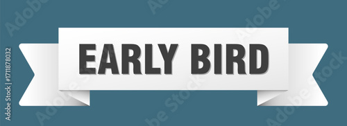 early bird ribbon isolated on transparent background. early bird ribbon