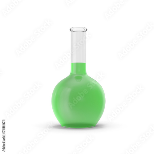laboratory glass with green liquid