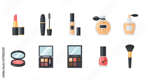 Chic minimalist makeup flat lay for beauty bloggers and cosmetic branding material design concept art