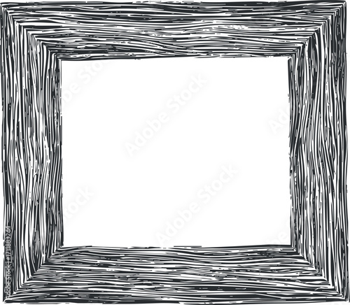A decorative wooden frame illustration with a textured design suitable for showcasing artwork or photos.