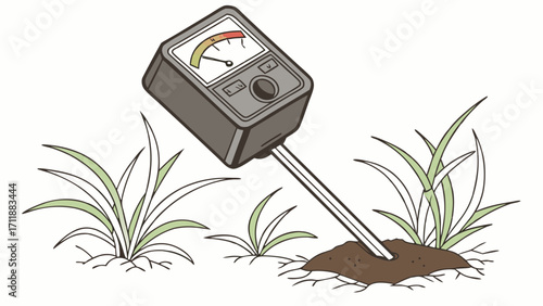 Soil Moisture Meter Gardening Tool Agriculture Equipment Plant Care Illustration Meter Reading Garden Supplies Home Gardening Farm Equipment Environmental Monitoring Plant Health Digit.
