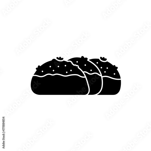 Stuffing side dish in silhouette style on a white background  