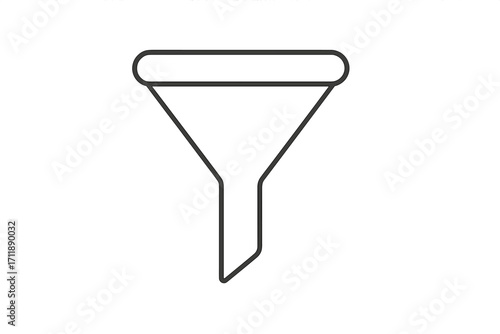 Sales funnel vector line icon. Business marketing concept. Lead generation, conversion rate optimization. Data filter process symbol. Client pipeline journey. Minimalist line art.