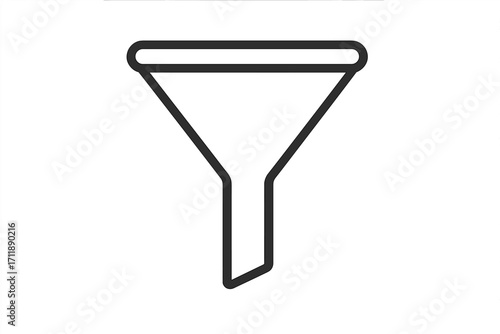 Marketing sales funnel line icon for lead generation and conversion. Business customer journey metaphor. Vector filter symbol for data analysis, web design, and apps.