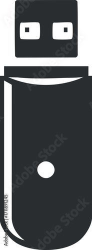 A sleek black USB flash drive designed for data storage and transfer.