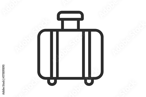 Travel suitcase line icon. Simple vector luggage, baggage symbol for journey, vacation or business trip. Minimalistic pictogram for web, ui, app. Isolated on white background.
