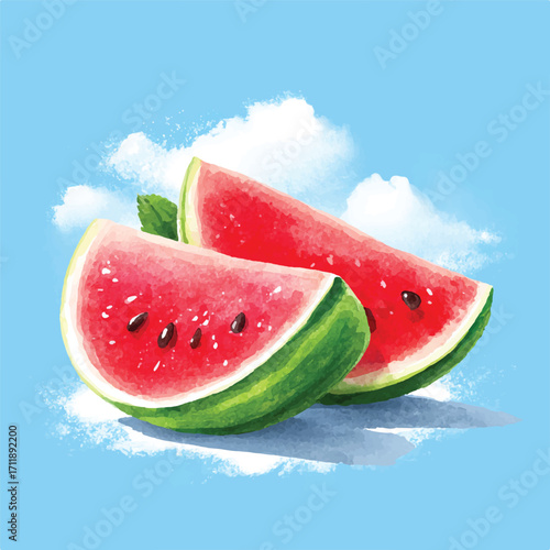 Watermelon slices a refreshing and juicy summer fruit delight.