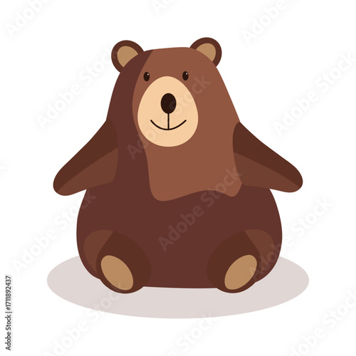 Cute cartoon bear toy vector illustration for kids and babies. Perfect for childhood design, playroom decor, kindergarten, games, children’s shop, creative projects, web and digital graphics.
