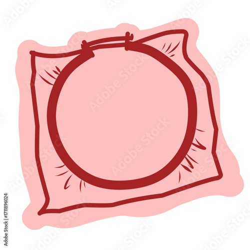 Embroidery hoop outline icon for sewing, stitching, and handcraft design