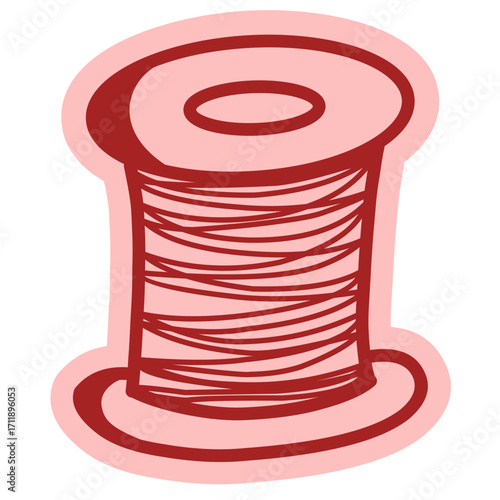 Spool of thread outline icon for sewing, embroidery, and tailoring