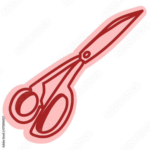 Scissors outline icon for sewing, fabric cutting, and tailoring design