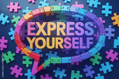 Unlock your potential and express yourself boldly amidst a vibrant puzzle of possibilities, inspiring creativity and individuality