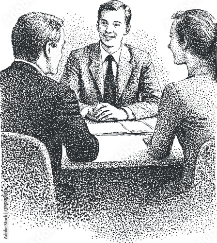 Business meeting with professionals discussing strategies and ideas in an office setting.