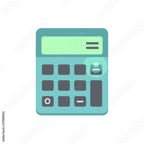 A clean, minimalist flat design digital calculator icon, ideal for illustrating financial computations, mathematical tasks, and essential business accounting.