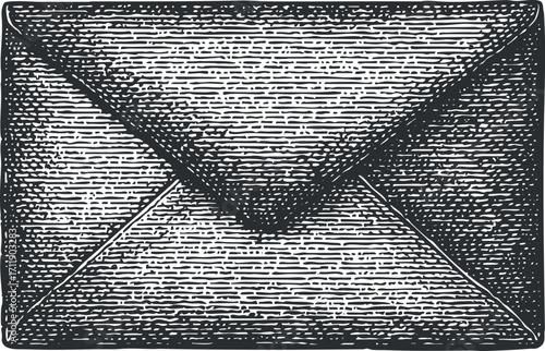 A vintage sketch of an envelope symbolizing communication and correspondence in a classic style.