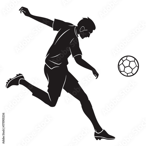 man kicking ball
