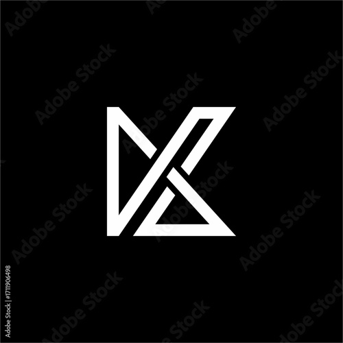 A bold and modern monogram of letters K and A. This unique, clean design conveys power and sophistication, ideal for professional and premium brands.