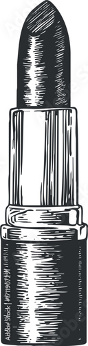 An artistic illustration of a lipstick tube showcasing beauty and cosmetics themes.
