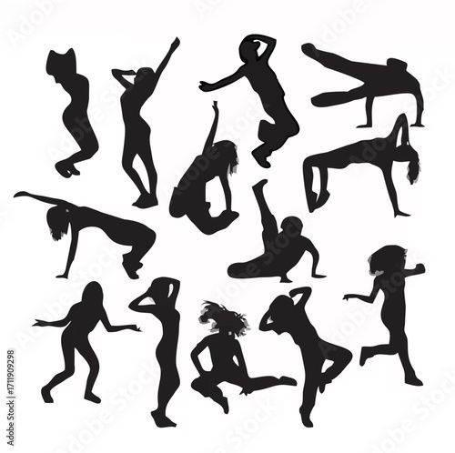 Hip Hop Dancer Silhouettes.eps