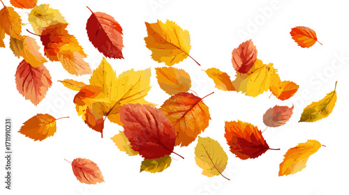 Vector illustration of falling autumn leaves isolated on a white background