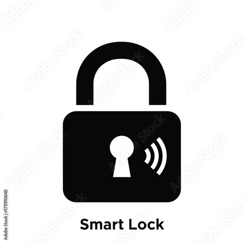 Smart Lock Icon Wireless Security for Modern Homes and Digital Devices