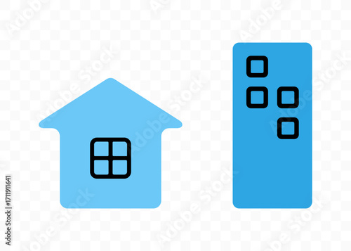House, home, building and skyscraper, graphic design. Property, real estate, apartment and condominium, vector design and illustration