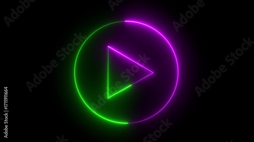 Abstract Audio icon. Glowing neon line musical note icon on black background. neon audio icon or sign and symbol. Neon music note icon.